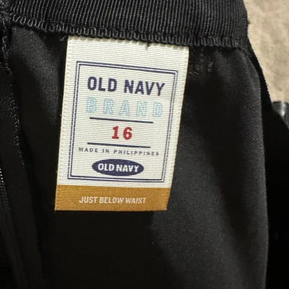 Old Navy Black Lace Midi Skirt Women Sz 16 Flounce Hem Zipper Closure Whimsigoh - Picture 7 of 8